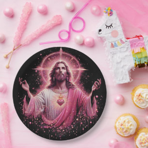 Roze Jezus papieren borden! Bordje
