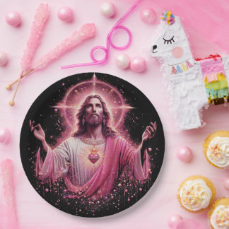 Roze Jezus papieren borden! Bordje