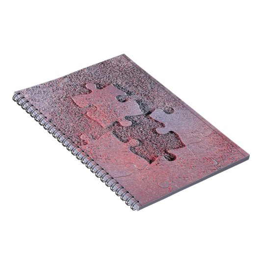 Roze Jigzaag Puzzle for Autism Awareness Maand Notitieboek (Rechterzijde)