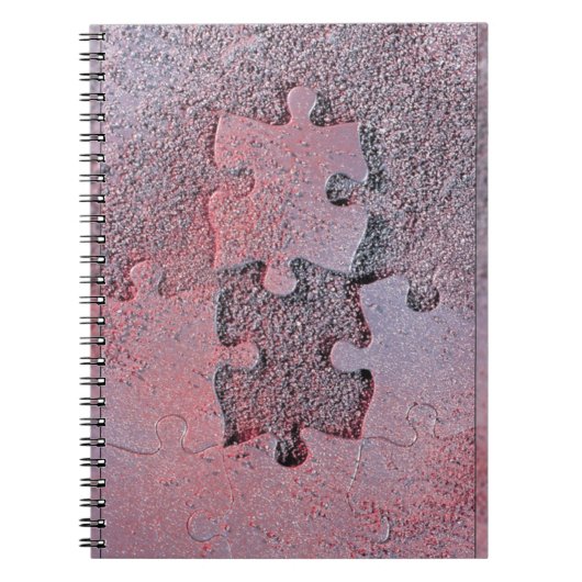 Roze Jigzaag Puzzle for Autism Awareness Maand Notitieboek (Voorkant)