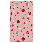 Roze Jingle Bells kerstcadeautas Klein Cadeauzakje (Achterkant)