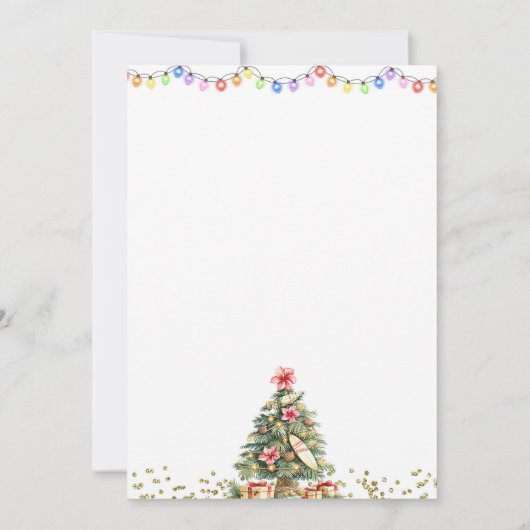 Roze jingle en flamingo tropische kerst kaart (Achterkant)