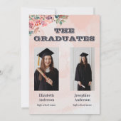 roze joint Celebration Graduation Party 2 foto's Kaart (Achterkant)
