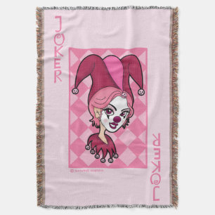 Roze Joker kaart Deken