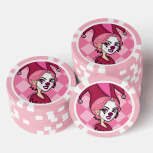 Roze Joker Poker Chips