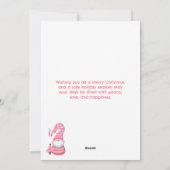 Roze Jolly Gnome Holiday Kaart – Aangepaste famili (Achterkant)