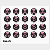 Roze Jolly Roger Meisje Pirate Stickers (Vel)