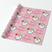 Roze Jolly Santa Claus  Kerst Cadeaupapier (Uitgerold)