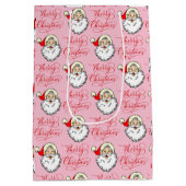 Roze Jolly Santa Claus  Kerst Medium Cadeauzakje (Achterkant)