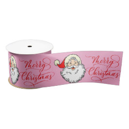 Roze Jolly Santa Claus  Kerst Satijnen Lint