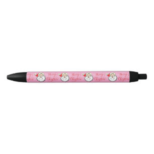Roze Jolly Santa Claus  Kerst Zwarte Inkt Pen