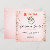 Roze  Jolly Santa Glimlachend Gezicht Kerstmis Kaart (Voorkant / Achterkant)