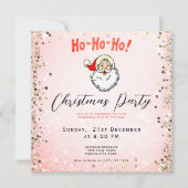 Roze Jolly Santa Glimlachend Gezicht Kerstmis Kaart (Voorkant)