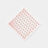 Roze  Jolly Santa Glimlachend Gezicht Kerstmis Servet (Hoek)