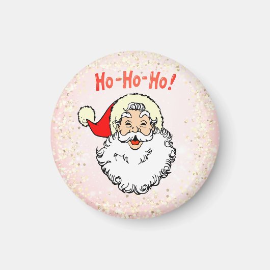  Roze Jolly Santa Smiling Face Christmas Magneet (Voorkant)