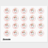 Roze Jolly Santa Vrolijk Kerstfeest Ronde Sticker (Vel)