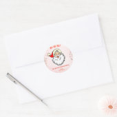 Roze Jolly Santa Vrolijk Kerstfeest Ronde Sticker (Envelop)