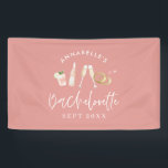 Roze jonge moderne champagne bachelorette weekend  spandoek<br><div class="desc">Roze meisjes moderne champagne en cocktails bachelorette weekendscriptfeest decor.</div>