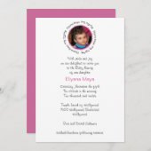 Roze joodse Baby Naming Kaart (Voorkant / Achterkant)