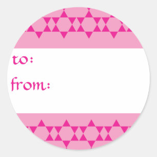 Roze joodse sterren cadeau Labels