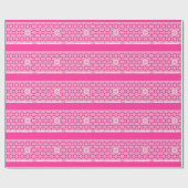 Roze joodse sterren en stripes cadeaupapier (Vlak)