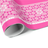 Roze joodse sterren en stripes cadeaupapier (Rol Hoek)