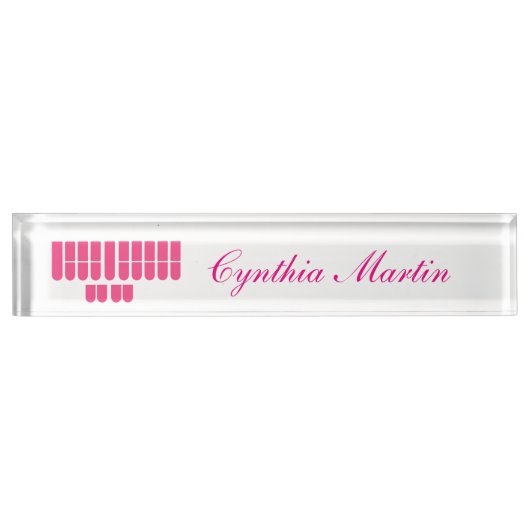 Roze journaliste naam bord naambordje (Voorkant)