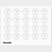 Roze Jouw naam Ballerina Bookplate Hier bibliothee Ronde Sticker (Vel)