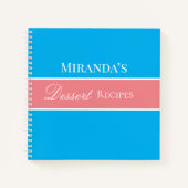 Roze Jouw naam Dessert Ontvangt Manuscript Typogra Notitieboek (Voorkant)