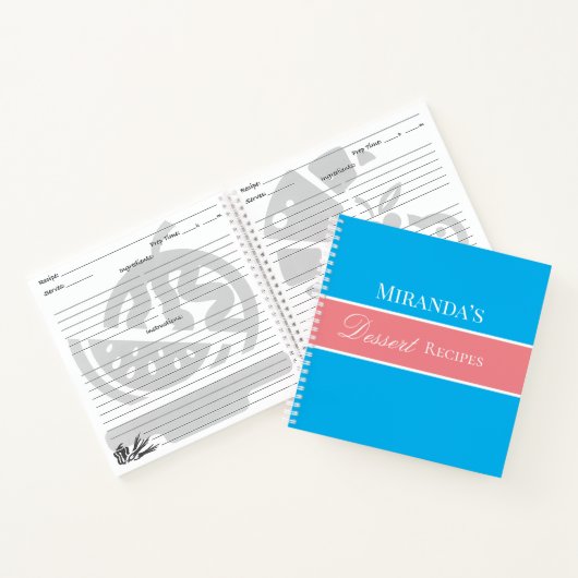 Roze Jouw naam Dessert Ontvangt Manuscript Typogra Notitieboek (Binnen)