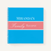 Roze Jouw naam Familie Ontvangt Manuscript Typogra Notitieboek (Voorkant)