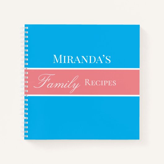 Roze Jouw naam Familie Ontvangt Manuscript Typogra Notitieboek (Voorkant)