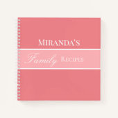 Roze Jouw naam Familie Ontvangt Manuscript Typogra Notitieboek (Voorkant)