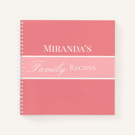 Roze Jouw naam Familie Ontvangt Manuscript Typogra Notitieboek