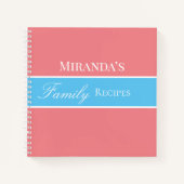 Roze Jouw naam Familie Ontvangt Manuscript Typogra Notitieboek (Voorkant)