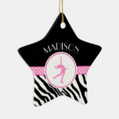 Roze Jouw naam Zebra Afdrukafbeelding afschilderen Keramisch Ornament (Rechts)