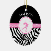 Roze Jouw naam Zebra Afdrukafbeelding afschilderen Keramisch Ornament (Rechts)