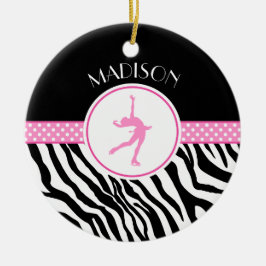 Roze Jouw naam Zebra Afdrukafbeelding afschilderen Keramisch Ornament