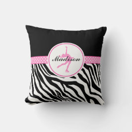 Roze Jouw naam Zebra Afdrukafbeelding afschilderen Kussen