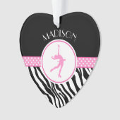 Roze Jouw naam Zebra Afdrukafbeelding afschilderen Ornament (voorkant)