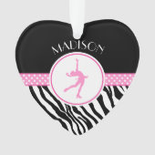 Roze Jouw naam Zebra Afdrukafbeelding afschilderen Ornament (voorkant)