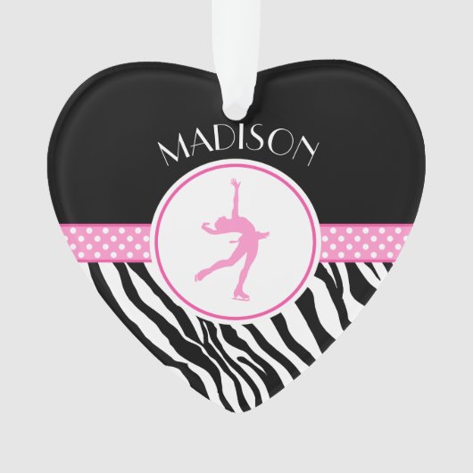 Roze Jouw naam Zebra Afdrukafbeelding afschilderen Ornament (voorkant)