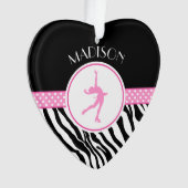 Roze Jouw naam Zebra Afdrukafbeelding afschilderen Ornament (voorkant)