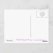Roze Jouw tekst briefkaart (Achterkant)