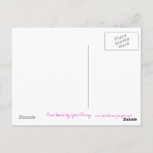 Roze Jouw tekst briefkaart (Achterkant)