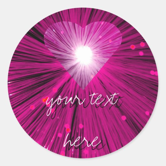 Roze Jouw tekst sticker ronde (Voorkant)