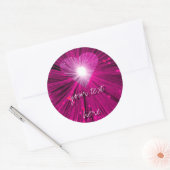 Roze Jouw tekst sticker ronde (Envelop)