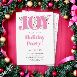 Roze Joy met kerstfoto voor bessen Kaart