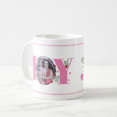 Roze Joy met kerstfoto voor bessen Koffiemok (Voorkant links)