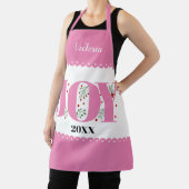 Roze Joy met kerstfoto voor bessen Schort (Insitu)